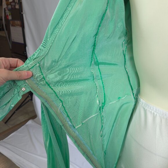 Vintage 1950s Aqua Mint Evening Gown – Custom Couture Style - Picture 9 of 13